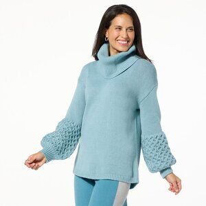 WynneLayers Pullover Sweater with Removable Cowl Neck Size XS Soft Seagrass Cozy